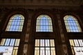 Porto, Portugal, 31.03.2017. High windows in main hall of Sao Bento Railway Station, popular tourist attraction.