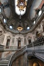 Sumptuous stairway of the Stock Exchange Palace in Porto Royalty Free Stock Photo