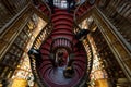 Crowds of tourists visit the famous bookstore of Livraria Lello in historic center of Porto Royalty Free Stock Photo