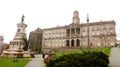 PORTO, PORTUGAL - JANUARY 31, 2019: Palacio da Bolsa Stock Exchange Palace with Infante Dom Henrique statue Royalty Free Stock Photo