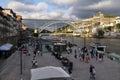 Scenic view of the ribeira area in the city of Porto with the Douro River and the D. Luis bridge on the background