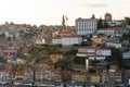 Porto, Portugal - July, 2017. Aerial view of Dom Luis I on Douro River at sunset at Vila Nova de Gaia, Porto, Portugal. Picturesqu