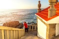 Porto, Portugal - 24 June 2019: Chapel Senhor da Pedra on Miramar Beach, Vila Nova de Gaia, Porto