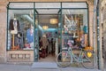 PORTO, PORTUGAL - MARCH 26, 2018: Old city street. Bicycle near the shop window, Porto, Portugal