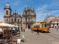 Old trams in the center of Porto, Portugal Royalty Free Stock Photo