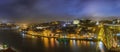 Porto Portugal night panorama city skyline Royalty Free Stock Photo