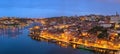 Porto Portugal night panorama city skyline Royalty Free Stock Photo