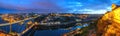 Porto Portugal night panorama city skyline Royalty Free Stock Photo