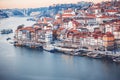 Porto, Portugal old city skyline from across the Douro River, be