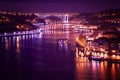 Porto, Portugal old city skyline from across the Douro River, be Royalty Free Stock Photo