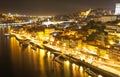Porto, Portugal old town on the Douro river at night Royalty Free Stock Photo