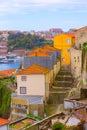 Porto, Portugal old town narrow street view Royalty Free Stock Photo