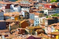 Porto, Portugal old town ribeira aerial promenade view with colorful houses Royalty Free Stock Photo