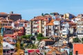 Porto, Portugal old town ribeira aerial promenade view with colorful houses Royalty Free Stock Photo