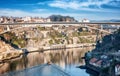 Porto, Portugal old town skyline from across the Douro River. Royalty Free Stock Photo