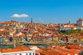 Porto, Portugal old town skyline from across the Douro River from Villa Nova de Gaia