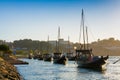 Porto, Portugal. Rabelo boats on the Douro river Royalty Free Stock Photo