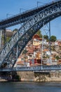 Porto, Portugal - September 13, 2019 - Dom Luis bridge across the Douro River in Porto