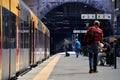 Porto, Portugal september 4 2020, View of the platforms, tracks and train at the Porto Sao Bento station Royalty Free Stock Photo