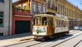 06.22.2023. Porto, Portugal: traditional tram red color in Porto