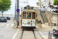 06.22.2023. Porto, Portugal: traditional tram red color in Porto