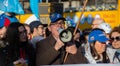 Porto / Portugal - 02/02/2019: Venezuelans in Portugal protest against Nicolas Maduro