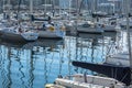 View of recreational and private boats in Leca da Palmeira marina