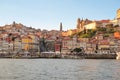 Porto, Portugal: view of Ribeira historical quarter at sunset