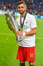 PORTO, PORTUGLAL - June 09, 2019: Bruno Fernandes of the national team of Portugal celebrate victory in the UEFA Nations League Royalty Free Stock Photo