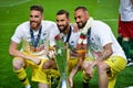 PORTO, PORTUGLAL - June 09, 2019: Jose Sa and Beto, Rui Patricio celebrate victory in the UEFA Nations League Finals match between