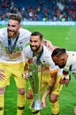 PORTO, PORTUGLAL - June 09, 2019: Jose Sa and Beto, Rui Patricio celebrate victory in the UEFA Nations League Finals match between