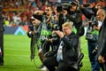 PORTO, PORTUGLAL - June 09, 2019: Journalists and photographers work during the awards ceremony. after the UEFA Nations League