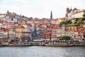 Porto, The Ribeira District, Portugal old town ribeira view with colorful houses, traditional facades, old multi-colored houses Royalty Free Stock Photo