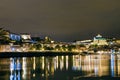 Porto riverside view by night in portugal Royalty Free Stock Photo