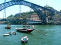 Porto's river Douro with boats in Portugal