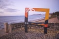 Porto Santo, Madeira, Portugal -October 13 2022: View of Porto Santo island beach through a frame