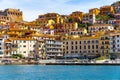 Porto Santo Stefano, Monte Argentario, Tuscany, Italy, beautiful buildings, city generic architecture on mountain Royalty Free Stock Photo