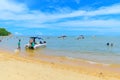 Tourist boats on Espelho Beach, Porto Seguro Royalty Free Stock Photo