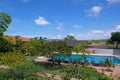 PORTO SEGURO, BAHIA, BRAZIL, AUGUST 29, 2018: Luxury tropical Hotel La Torre Resort with swimming pool, near Porto