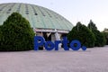 Porto sign in garden of The Crystal Palace Palacio De Cristal Royalty Free Stock Photo