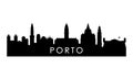 Porto skyline silhouette.