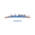 Porto skyline silhouette. Royalty Free Stock Photo