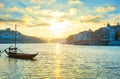 Porto skyline wine boat Portugal