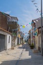 Porto street with San Juan festival flags decorations