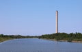 Porto Tolle, RO, Italy - July 5, 2023: Chimney of thermoelectric plant to production energy