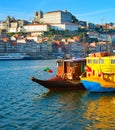 Porto tourist boats river. Portugal Royalty Free Stock Photo