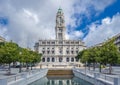 Porto town hall on Avenida Dos Aliados Royalty Free Stock Photo