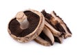 Portobello mushrooms and slice isolated on a white background Royalty Free Stock Photo