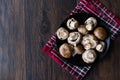 Portobello Raw Cremini Mushrooms in Black Plate