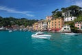 Portofino the Italian famous fishing village and holiday resort - Traveling destination in Italy, Europe